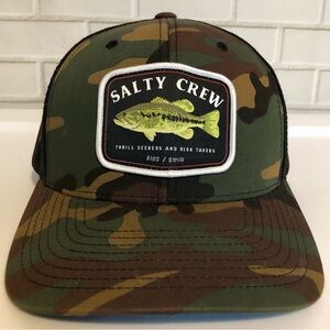 New Salty Crew Bigmouth Fish Fishing Mesh Adjustable Trucker Snapback Hat Cap